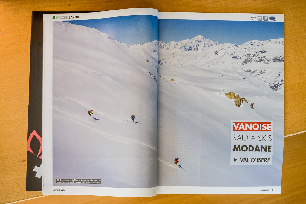 Blog actualités Double page Ski en Vanoise dans Ski rando magazine