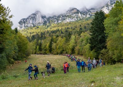 Manifestants en descente