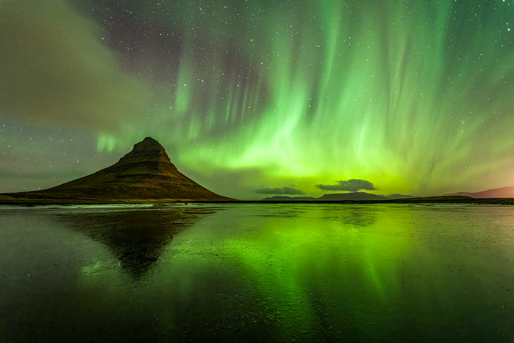 Photo de paysage – Aurores boréales en Islande