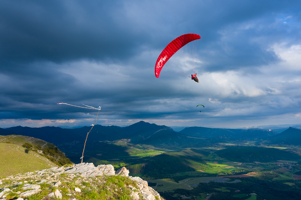 Parapente en soaring par vent fort
