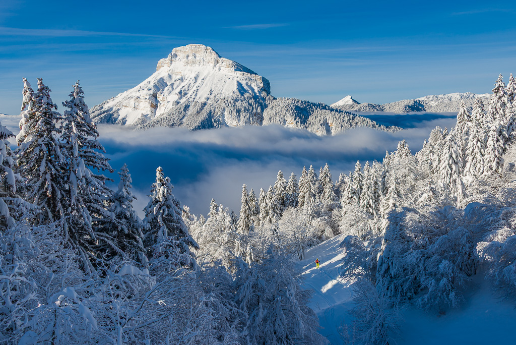 Chamechaude en hiver en descendant de Pravouta